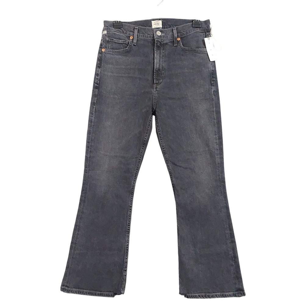 Citizens of Humanity Demy Cropped Flare Jeans Women 28 Carbon Faded Black